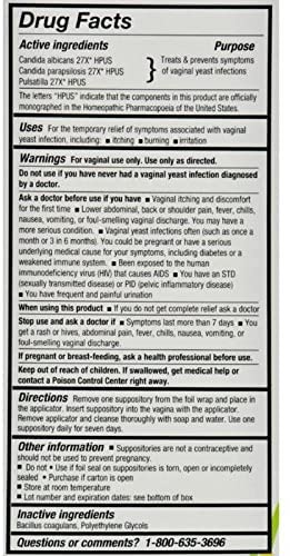 Yeast-Gard Advanced Homeopathic Suppositories 10 ea (Pack of 2) Perry Ellis uk supplements