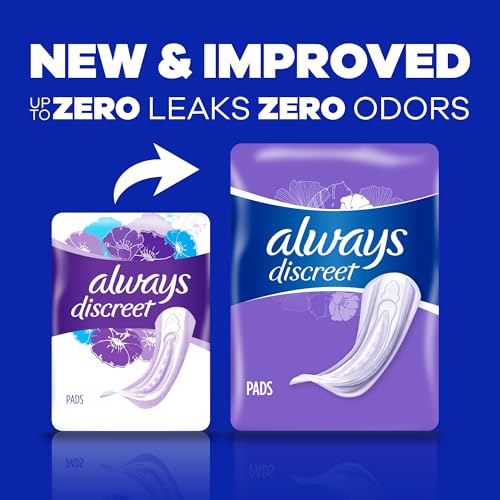 Always Discreet Adult Moderate Long Incontinence Pads, Up to 100% Leak-Free Protection, 54 Count Always Discreet uk supplements