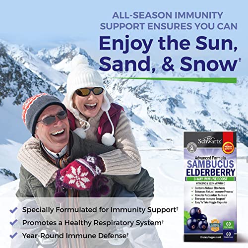 Elderberry with Zinc and Vitamin C for Adults - Immune Support Vitamins BioSchwartz uk supplements