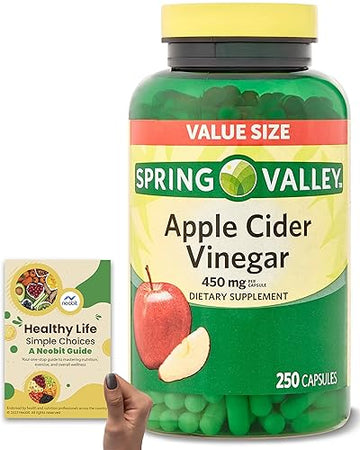 Spring Valley Apple Cider Vinegar 450mg, Value Size 250 Capsules, Dietary Supplement Neobit uk supplements