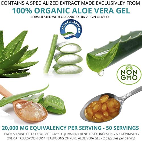 NutriWorth Aloe Vera Supplement (100 Softgels) 20,000mg Pure Gel Equivalency NutriWorth uk supplements