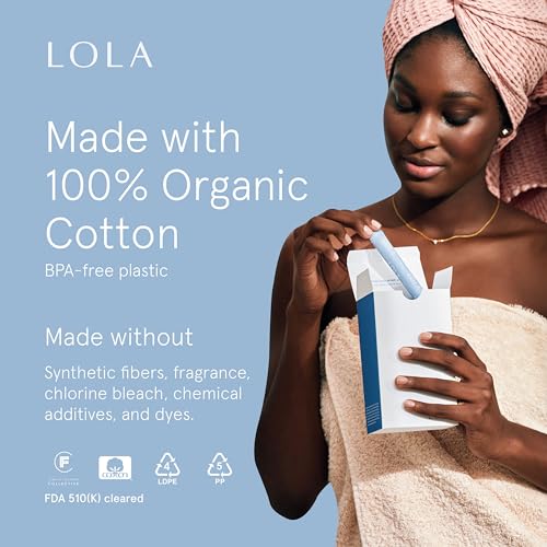 LOLA Organic Cotton Tampons, 8 Count - Tampons Regular, Period Feminine Hygiene Products LOLA uk supplements
