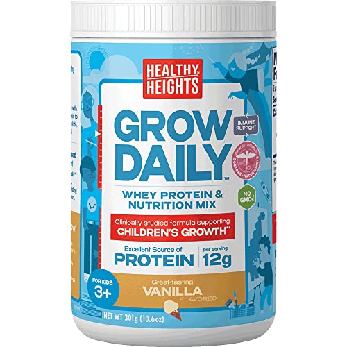 Grow Daily 3+ Shake Mix 7-serving Canister by Healthy Heights - Protein Powder (Vanilla) Healthy Height uk supplements