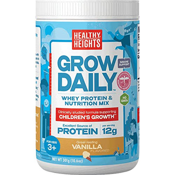 Grow Daily 3+ Shake Mix 7-serving Canister by Healthy Heights - Protein Powder (Vanilla) Healthy Height uk supplements