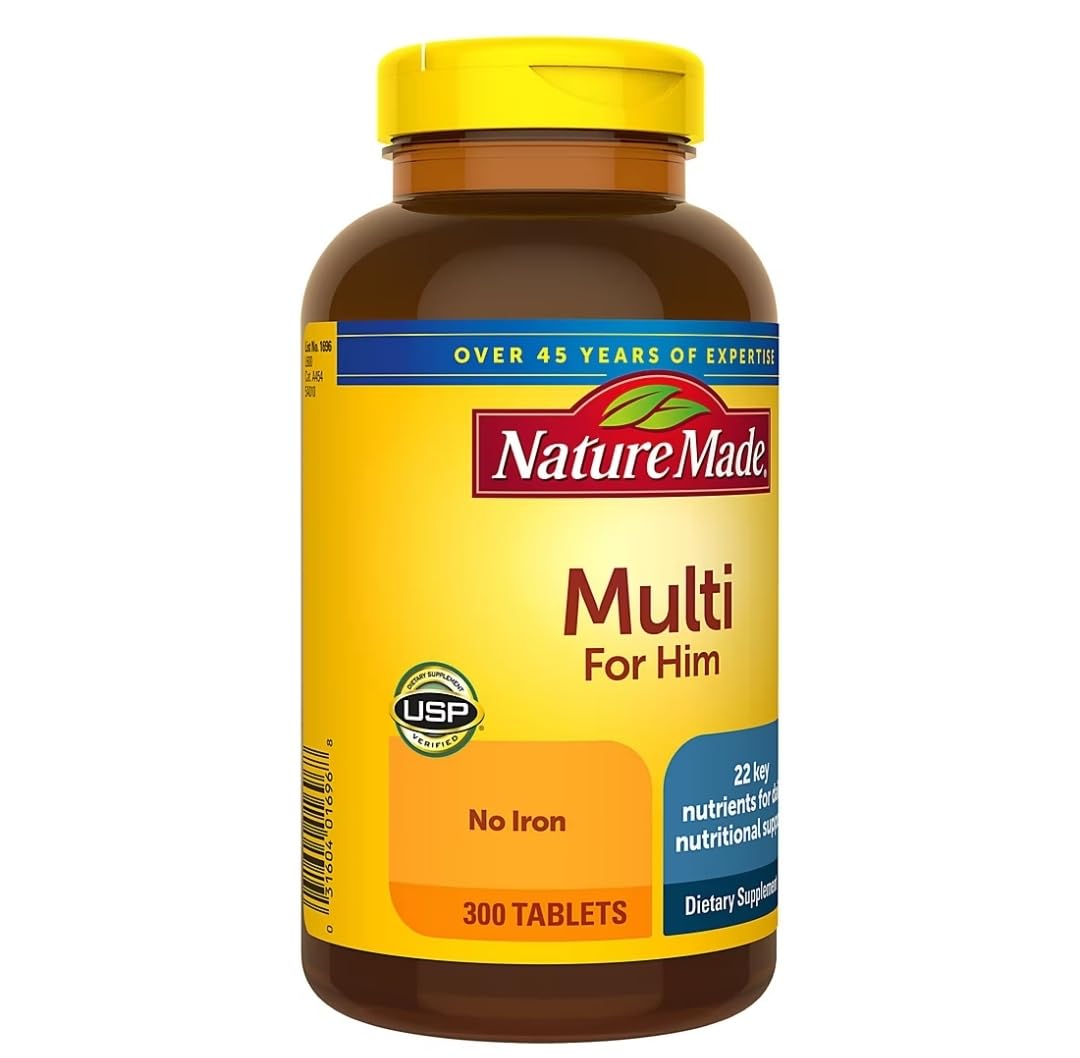 Nature Made Multivitamin For Him with No Iron, Mens Multivitamins for Daily Nutritional Support, Multivitamin for Men Nature Made uk supplements