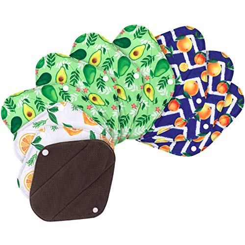 Teamoy 10pcs Cloth Panty Liners, Reusable Sanitary Pads with Wet Bag, Washable Cloth Menstrual Pads Teamoy uk supplements