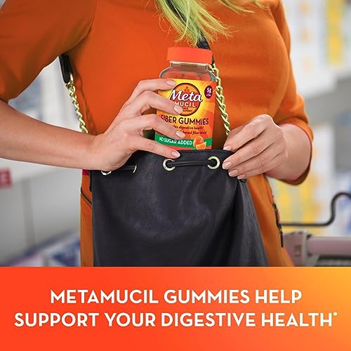Metamucil Fiber Supplement Gummies, Sugar Free Orange Flavor, 5g Prebiotic Plant Based Metamucil uk supplements