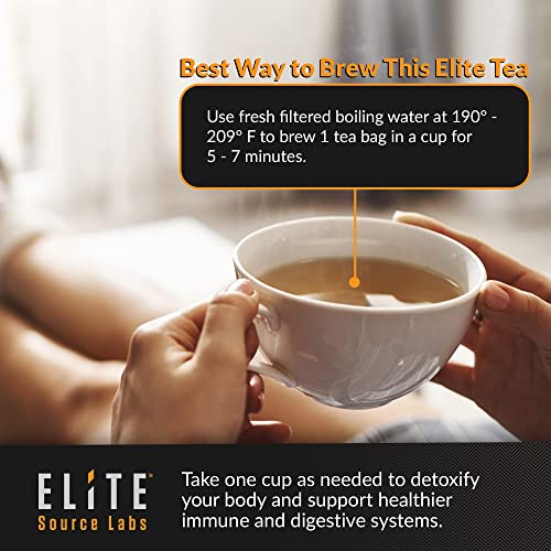 Elite Detox Tea: Natural Organic 7-Herbal Blend for Gentle Cleansing as Needed. Bloating Tea Elite Source Labs uk supplements