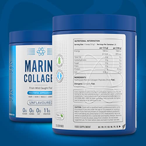 Applied Nutrition Marine Hydrolysed Collagen Powder from Wild Salmon - Protein for Health, Skin, Hair, Nails, Bones, Muscle & Joints Applied Nutrition uk supplements