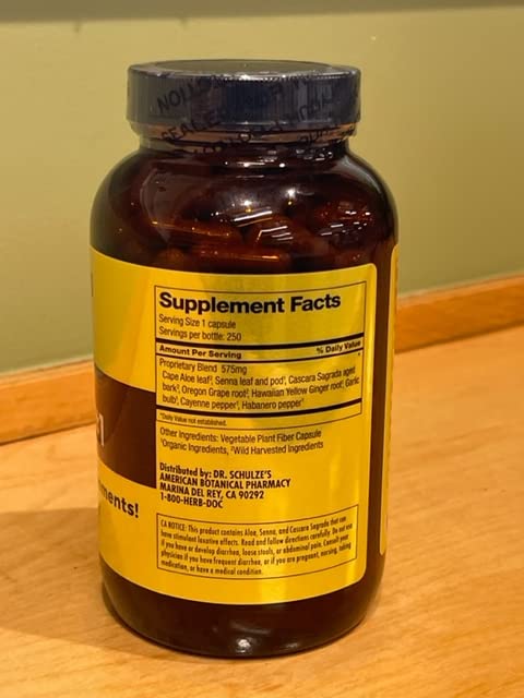 Dr. Schulze's Intestinal Formula #1 - Bowel Movement Supplement for Colon Health Support - Bloating & Constipation Aid - Intestinal Cleanse - All-Natural - Plant-Based - Vegan - 250 Count Dr. Schulze's uk supplements