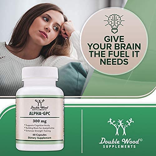 Alpha GPC Choline 600mg Capsules - Brain Support Supplement for Focus, Memory Double Wood Supplements uk supplements