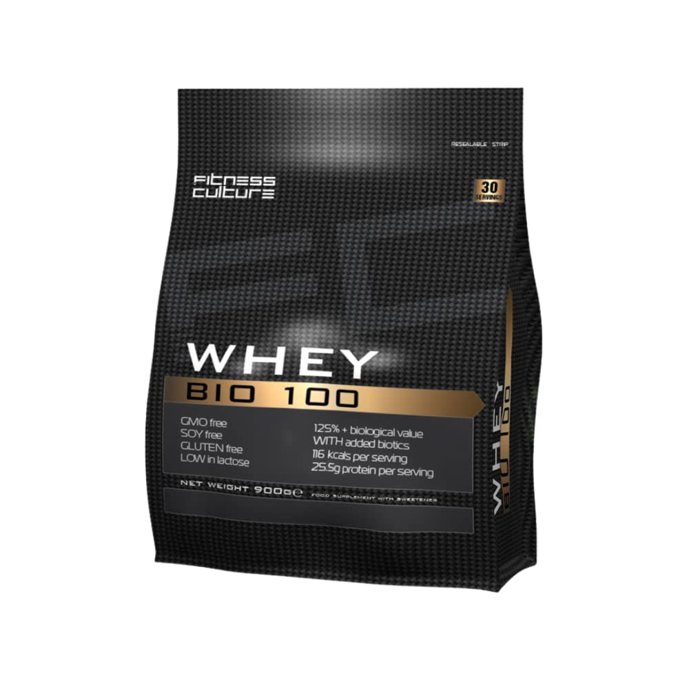 Fitness Culture Whey Bio 100 Whey Protein Powder with Pre and Pro Biotics Raspberry Flavour My Store uk supplements