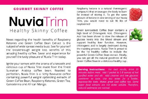 Nuvia Trim - Gourmet Instant Coffee for Weight Loss, with Garcinia Cambogia, Raspberry Nuvia uk supplements