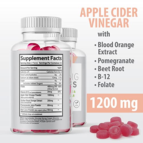 (Official 2 Pack) Slimming Gummies It Works with Apple Cider Vinegar and Sicilian Blood Orange Extract Max-Bio uk supplements