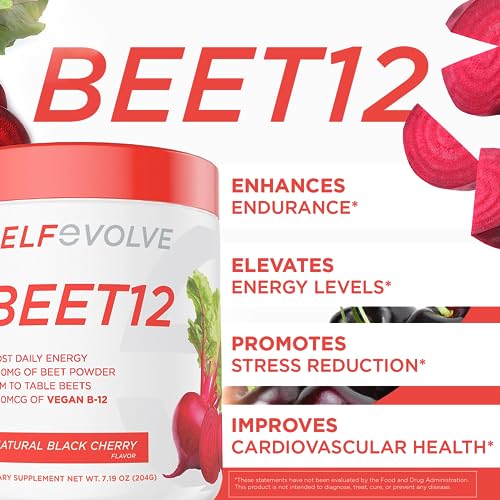 selfevolve Beet12 - Organic Beet Root Powder Enhanced with Vitamin B12, Nitric Oxide Booster selfevolve uk supplements