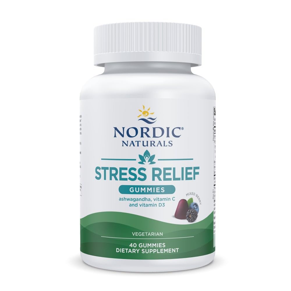 Nordic Naturals Stress Relief Gummies, Mixed Berry, 40 Gummy Supplements, Supports Daily Mood and Immune System Health, Non-GMO, Vegetarian, 20 Servings Nordic Naturals uk supplements