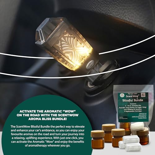 ScentWow® Aromatherapy Car Diffuser Refill Essential Oil Bundle with Three Refill Pads and 10ml Bottles Belle Aroma uk supplements