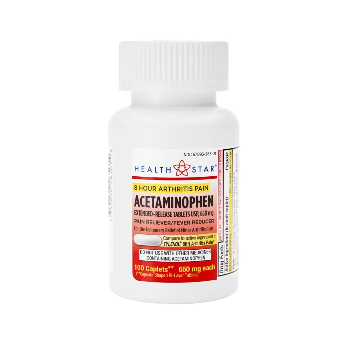 GeriCare Acetaminophen Extended-Release Arthritis 650mg Caplets, Pain Reliever, Arthritis Symptoms, Fever Reduction, 100 Count (Pack of 1) GeriCare uk supplements