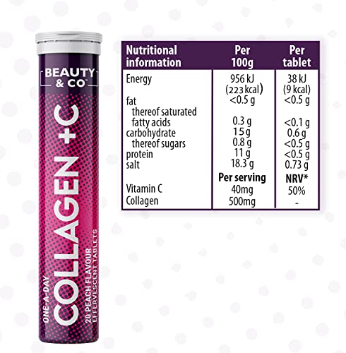 Collagen Effervescent - Marine Collagen & Vitamin C (2 Tubes) Beauty & Co uk supplements