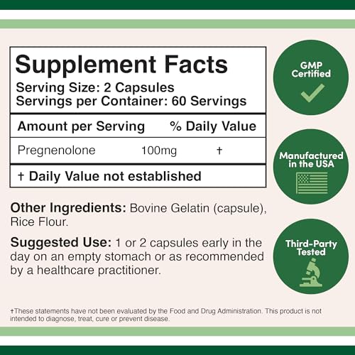 Pregnenolone 100mg per Serving (Converted to Progesterone to Boost Progesterone Double Wood Supplements uk supplements