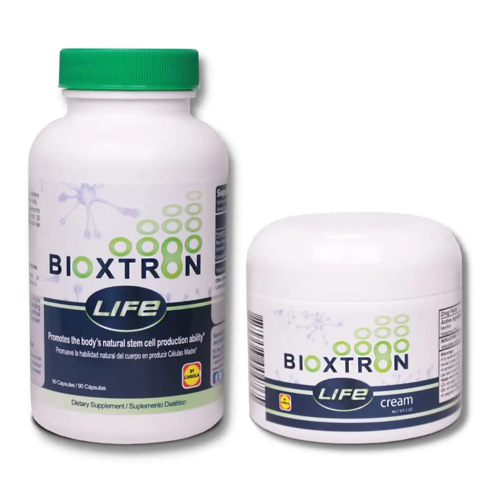 Bioxtron Life AFA Stem Cell Supplement - Joint Support & Muscle Pain - Immune System Support - Support Energy Levels - Stem Cell Production - Blue Green Algae Spirulina - 90 Caps + Cream 2 oz Bioxtron uk supplements