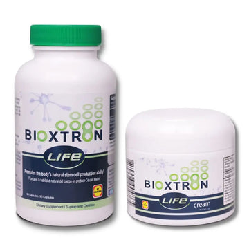 Bioxtron Life AFA Stem Cell Supplement - Joint Support & Muscle Pain - Immune System Support - Support Energy Levels - Stem Cell Production - Blue Green Algae Spirulina - 90 Caps + Cream 2 oz Bioxtron uk supplements