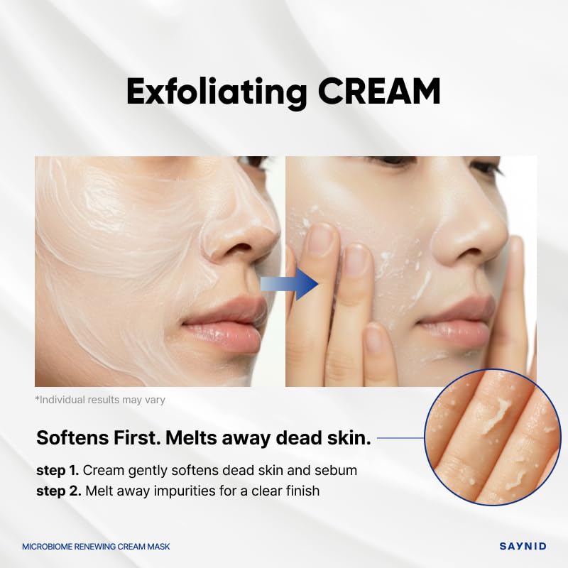 SAYNID MICROBIOME RENEWING CREAM MASK TRIAL KIT, Wash-off Cream, Soft Exfoliating Face Scrub Dead Skin Cells | 4.5g/0.15oz (3EA) SAYNID uk supplements