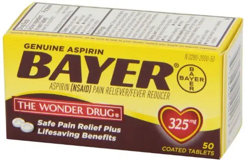 Genuine Bayer Aspirin 325mg Tablets, 50-Count (Pack of 2) Bayer uk supplements