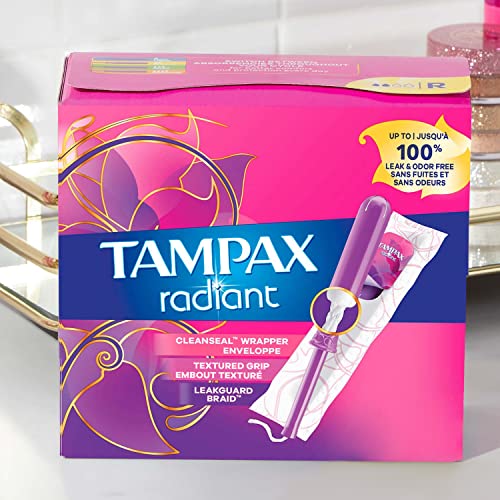 Tampax Radiant Tampons, Super Absorbency, With Leakguard Braid, Unscented, 28 Count Tampax uk supplements
