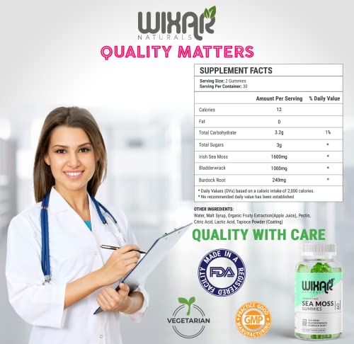 WIXAR NATURALS Sea Moss Gummies - Natural Irish Sea Moss and Bladderwrack WIXAR NATURALS uk supplements