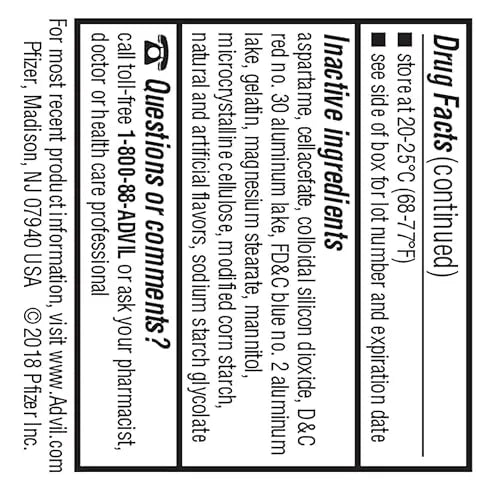Advil Junior Strength Chewable Ibuprofen Pain Reliever and Fever Reducer, Children's Ibuprofen for Pain Relief, Grape - 24 Tablets (Pack of 3) Advil uk supplements