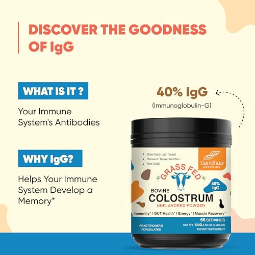 Sandhu's Pure Bovine Colostrum Powder Supplement for Humans |𝟰𝟬% 𝗜𝗴𝗚 Highly Sandhu's uk supplements