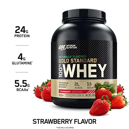 Optimum Nutrition Gold Standard 100% Whey Protein Powder, Naturally Flavored Strawberry Optimum Nutrition uk supplements