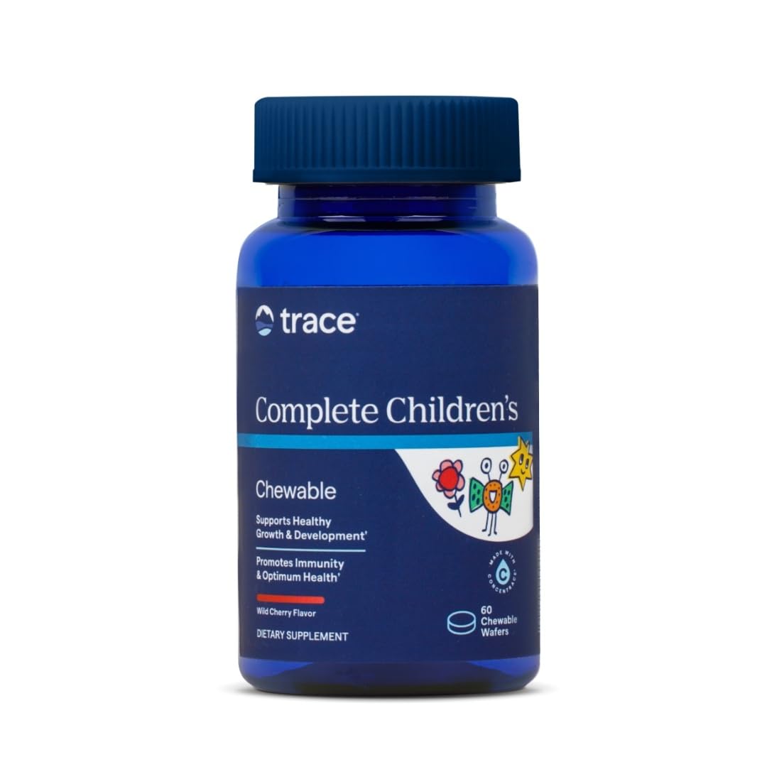 Trace Minerals Complete Children's Chewable - Gluten-Free Multivitamin for Kids - Chewable Multivitamin Supplement to Support Health & Development - 60 Chewable Wafers (30 Servings) Trace Minerals uk supplements