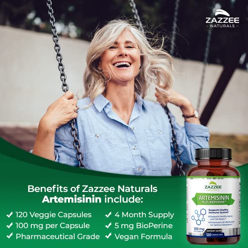 Zazzee High Absorption Artemisinin, 100 mg per Capsule, 120 Vegan Capsules, with 5 mg Zazzee uk supplements