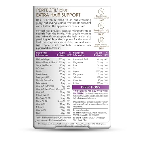 Perfectil Vitabiotics Multivitamin | Hair Growth and Thickening Formula | Supports Thicker, Healthy Hair | Vitamin D, E, Collagen, Biotin, and More Perfectil uk supplements