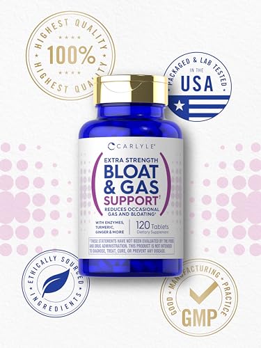 Carlyle Bloat & Gas Support for Men & Women | 120 Tablets | Extra Strength Pills | Supplement Carlyle uk supplements