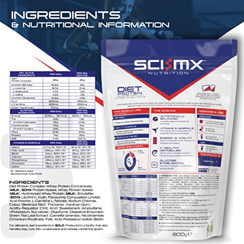SCI-MX Diet Protein, High Protein, Low Sugar, Low Fat Lean Protein Formula Powder with Added CLA SCI-MX uk supplements