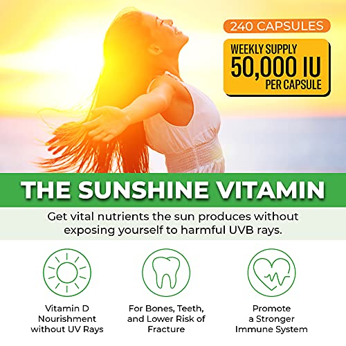 ForestLeaf - Vitamin D3 IU Weekly Supplement (50,000 IU - 240 Count) ForestLeaf uk supplements