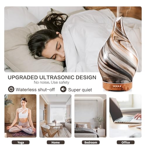 Porseme 100ml Glass Essential Oil Diffuser Aromatherapy Ultrasonic Cool Mist Humidifier 4 Running Hours Porseme uk supplements