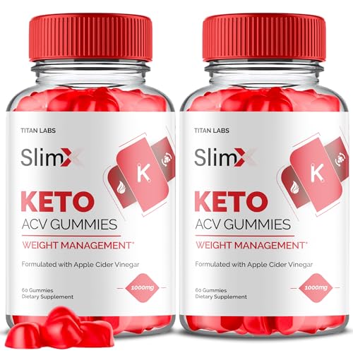 (2 Pack) SlimX Keto ACV Gummies, SlimX Keto ACV Advanced Weight Loss 1000MG Apple Titan Labs uk supplements