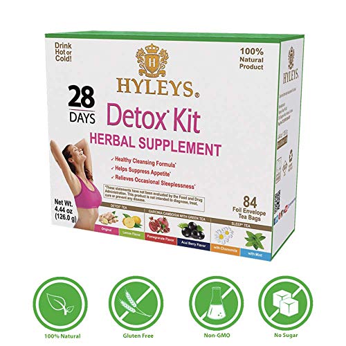 Hyleys Detox Tea for Cleanse - 28 Day Kit - 84 Tea Bags - Gift Gift For Mom For Mom HYLEYS uk supplements