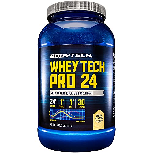 BODYTECH Whey Tech Pro24 Powder Vanilla Ice Cream (2 lbs/30 Servings) BODYTECH uk supplements
