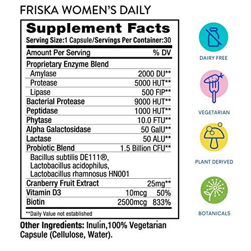 FRISKA Women’s Daily Digestive Enzyme and Probiotics Supplement, Advanced FR!SKA uk supplements