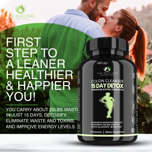 Colon Cleanser Detox. Premium 15 Day Fast-Acting Detox Cleanse Diet Pills, Probiotic THE ENCLARE NUTRITION uk supplements