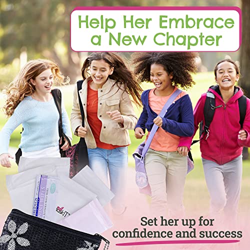 First Period Kit To-go! - Organic Biodegradable Tween Pads & Liner - Period Bags for Teen Girls Be Prepared. Period. uk supplements