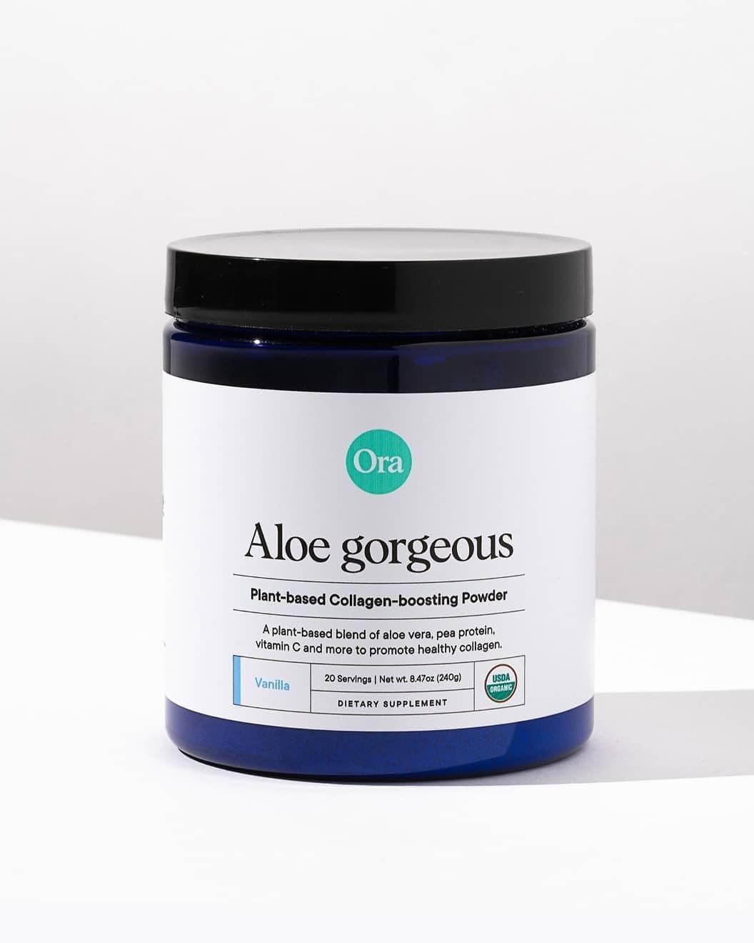 Ora Organic Vegan Collagen-Boosting Powder for Women and Men - Hair, Skin, & Nails Support - Bamboo Silica, Plant-Based Protein, Organic Vitamin C, Aloe Vera - Vanilla Flavor, 20 Servings Ora Organic uk supplements
