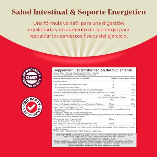Gomitas ACV de Vinagre de Sidra de Manzana – Suplemento de Energético Natural con la Natures Craft uk supplements