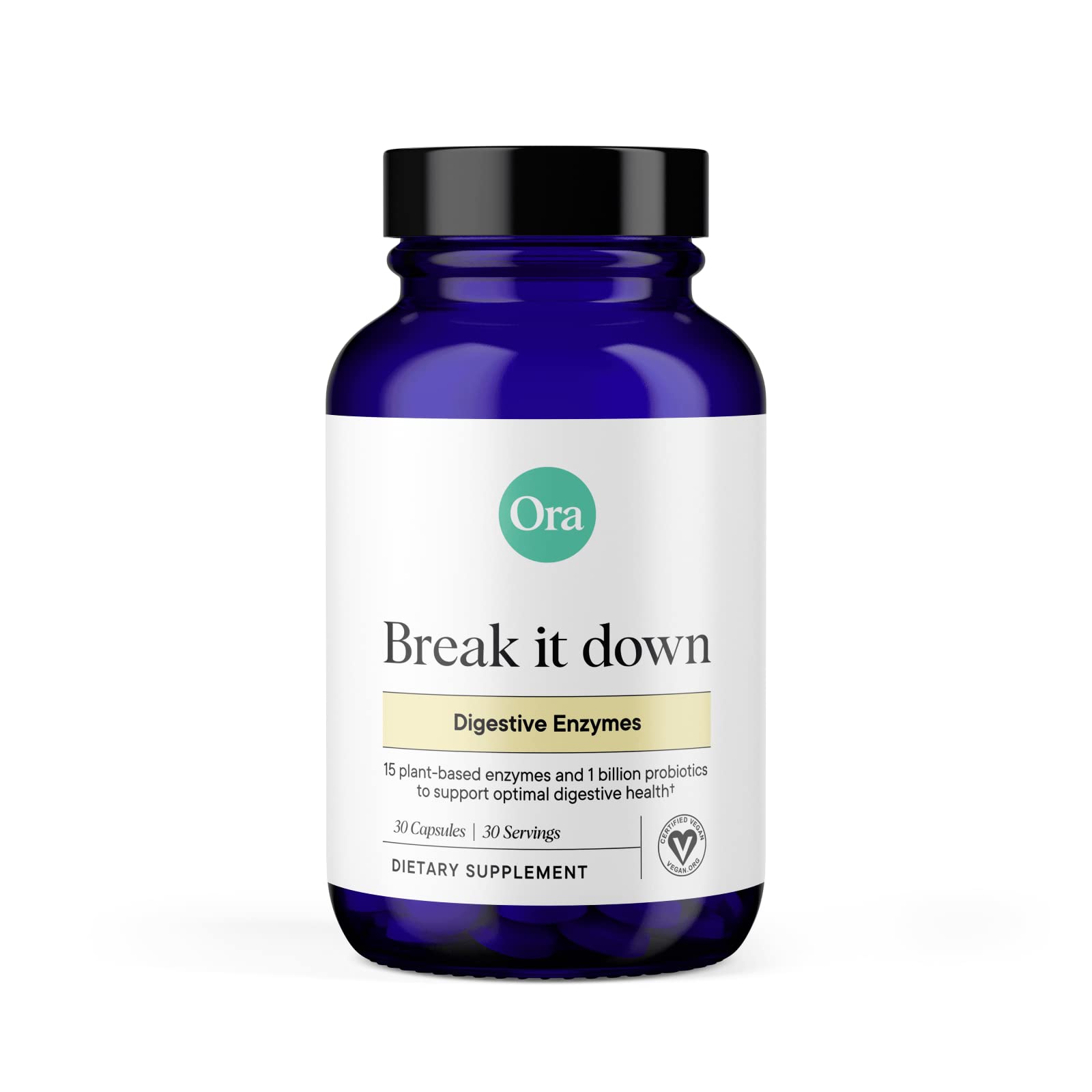 Ora Organic Multi-Enzyme Supplement - Vegan, Gluten Free Enzymes for Digestion with Probiotics for Gut Health, Bloating, Constipation and Gas Relief - 30 Easy to Swallow Capsules Ora Organic uk supplements