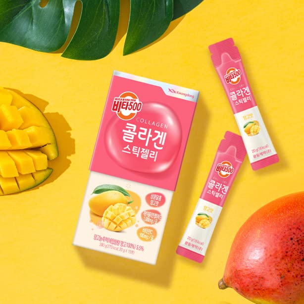 KWANGDONG Vita500 Mango Collagen Peptides Stick Jelly, with Vitamin C, to Support Skin KWANGDONG uk supplements